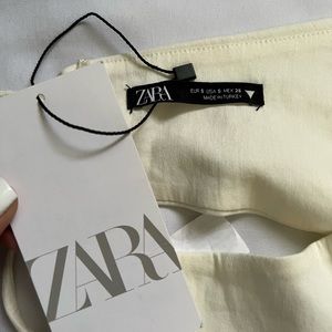 ZARA LINEN BLEND CROP TOP